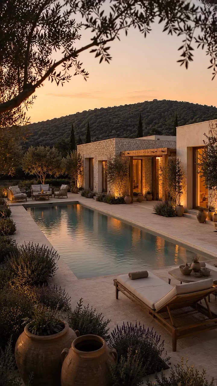 Sunset Pool Courtyard · A+ Studio